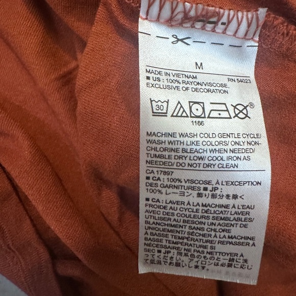 Banana Republic M Rust Sleeveless Tank Top Sparkle Trim Rayon Viscose Shirt - Picture 9 of 9